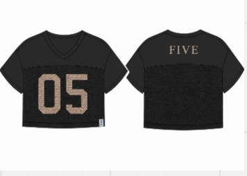 Studded Crop Jersey - Black (Restocking 8.10)