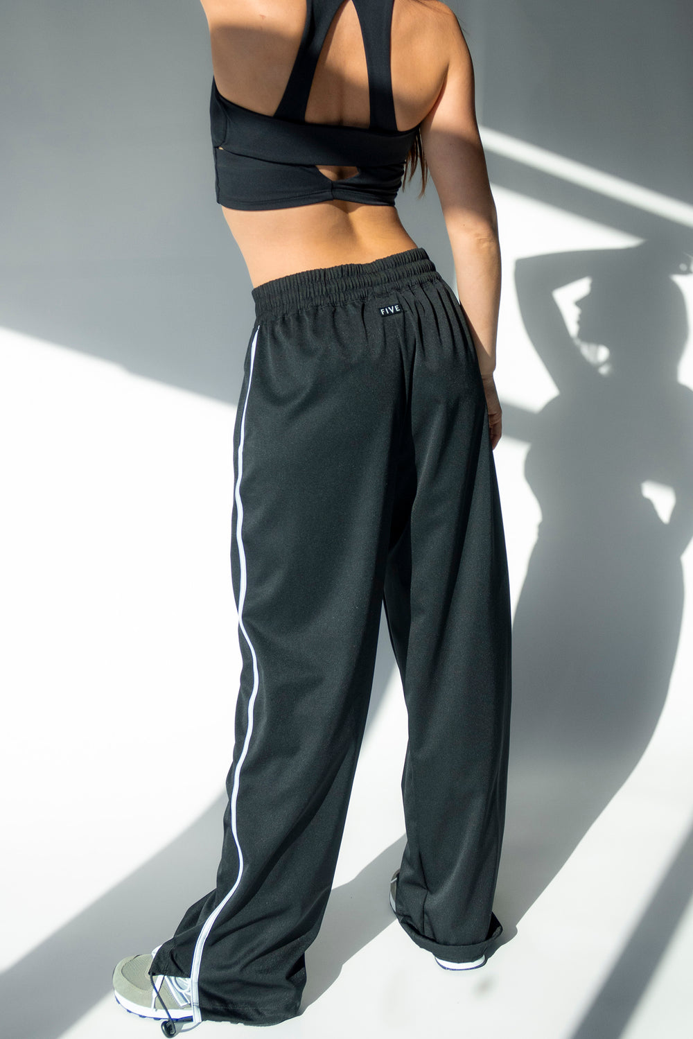 90 s Black Track Pants for Girls Five The Label