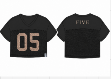 Studded Crop Jersey - Black (Restocking 8.10)
