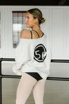 Custom Five Logo Off The Shoulder Sweatshirt